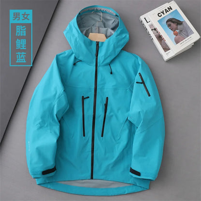 Outdoor Hard Shell Jacket Men Mountaineering Skiing Camping Cycling Jogging Hooded Breathable Waterproof Coat Quality Sportswear