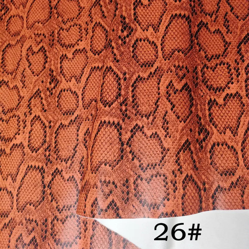 PU Snakeskin Faux Leather Fabric Roll No Adhesive for Bag Belt Headboard Sofa Upholstery Artificial Leather Animal