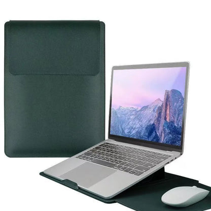 PU Leather 14 Inch Laptop Sleeve Bag Waterproof Adjustable Laptop Sleeve Case Ultra-thin Stain-resistant Laptop Stand Office
