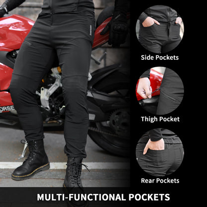 WOSAWE Men Motorcycle Riding Jacket Summer Mesh Breathable Lightweight with Removable Back Shoulder Elbow Pads Moto Gear