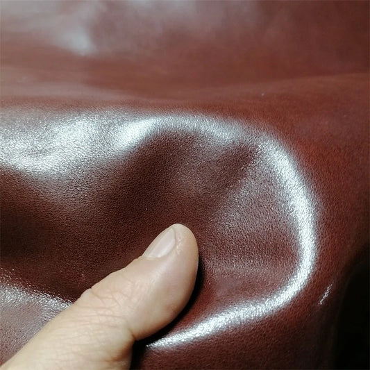 0.7/1.2mm Red-Brown Oil-Wax Sheepskin. Top-Grain Leather. Real Leather Fabric. DIY For Shoes.Bags By Hand. The Entire Sheepskin