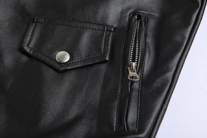 2024 Mens Fashion Leather Jacket Slim Fit Stand Collar PU Jacket Male Anti-wind Motorcycle Lapel Diagonal Zipper Punk Jackets