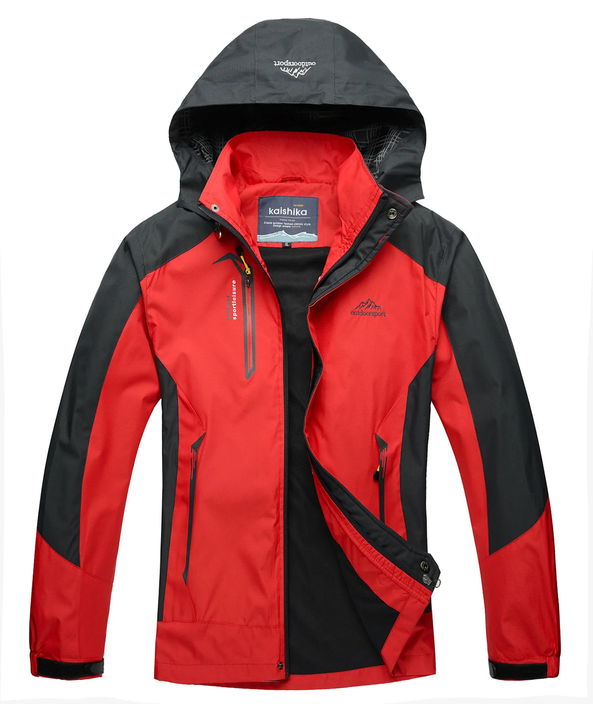 Men's Waterproof Windproof Rain Jacket Hiking Trekking Ski Outdoor Sports Coat Lightweight Packable Hooded Raincoat for Travel