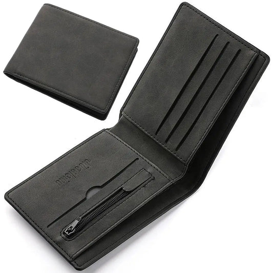 Fashion PU Leather Men Wallet Large-capacity Multi-card Slot Card Bag Folding Money Bag Lightweight Short Skin Short Purse
