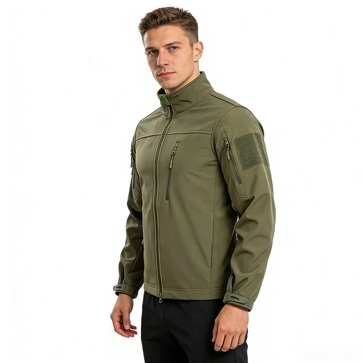 Men's Tactical Softshell Jacket European Size Windproof Waterproof Winter Hiking Ski Coat Fleece Lined Warm Jacket Men's Coat