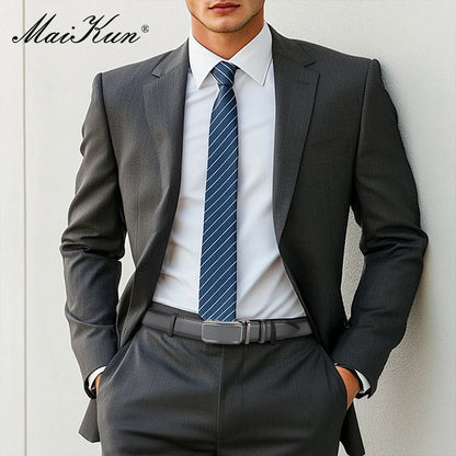 Maikun Leather Ratchet Belt For Men Click Leather Belt Adjustable Buckle Trim To Fit Black Brown