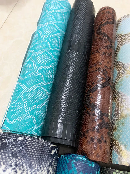 30x60cm Embossed Python Head Leather Cowhide Embossed Leather Handmade DIY Leather Handmade Leather Fabric Various Colors