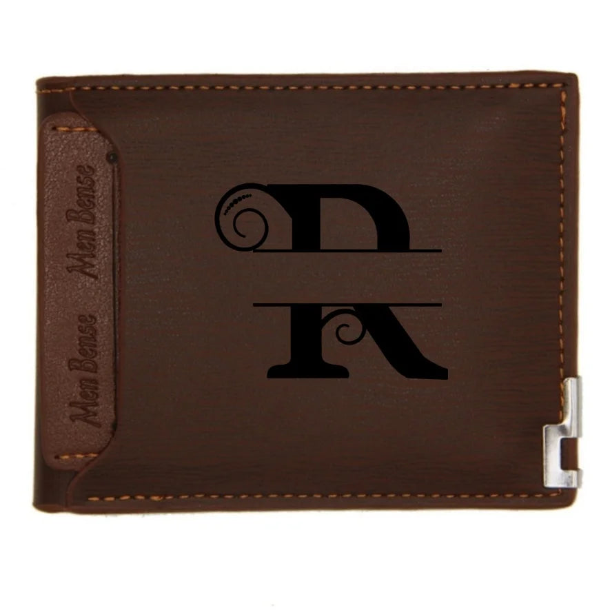 Personalized Leather Wallet for Men – Custom Engraved Name or Monogram –   Bifold Wallet – Custom Gift for Dad,
