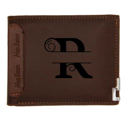 Personalized Leather Wallet for Men – Custom Engraved Name or Monogram –   Bifold Wallet – Custom Gift for Dad,