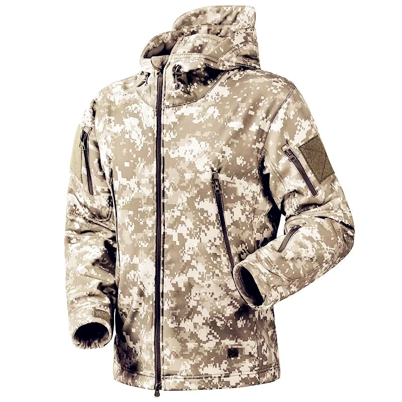 Outdoor Jackets Men Shark Skin Soft Shell Tactical Waterproof Windbreaker Combat Jacket Mens Hooded Bomber Coats