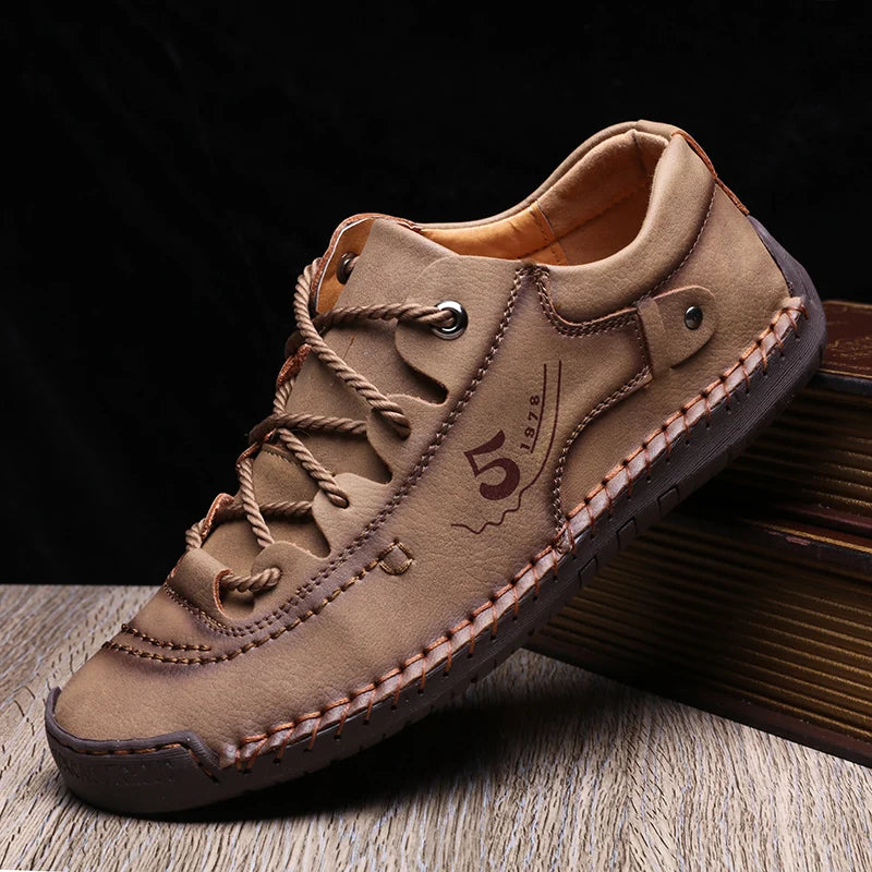 New Men Leather Casual Shoes Outdoor Comfortable High Quality Fashion Soft Homme Classic Ankle Non-slip Flats Moccasin Trend