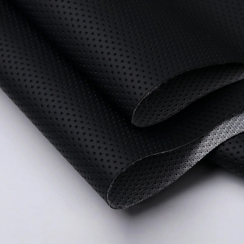 Perforated Leather Fabric Breathable Hole Punch Synthetic Leather Material for Furniture Sofa Car Seat Upholstery DIY Craft
