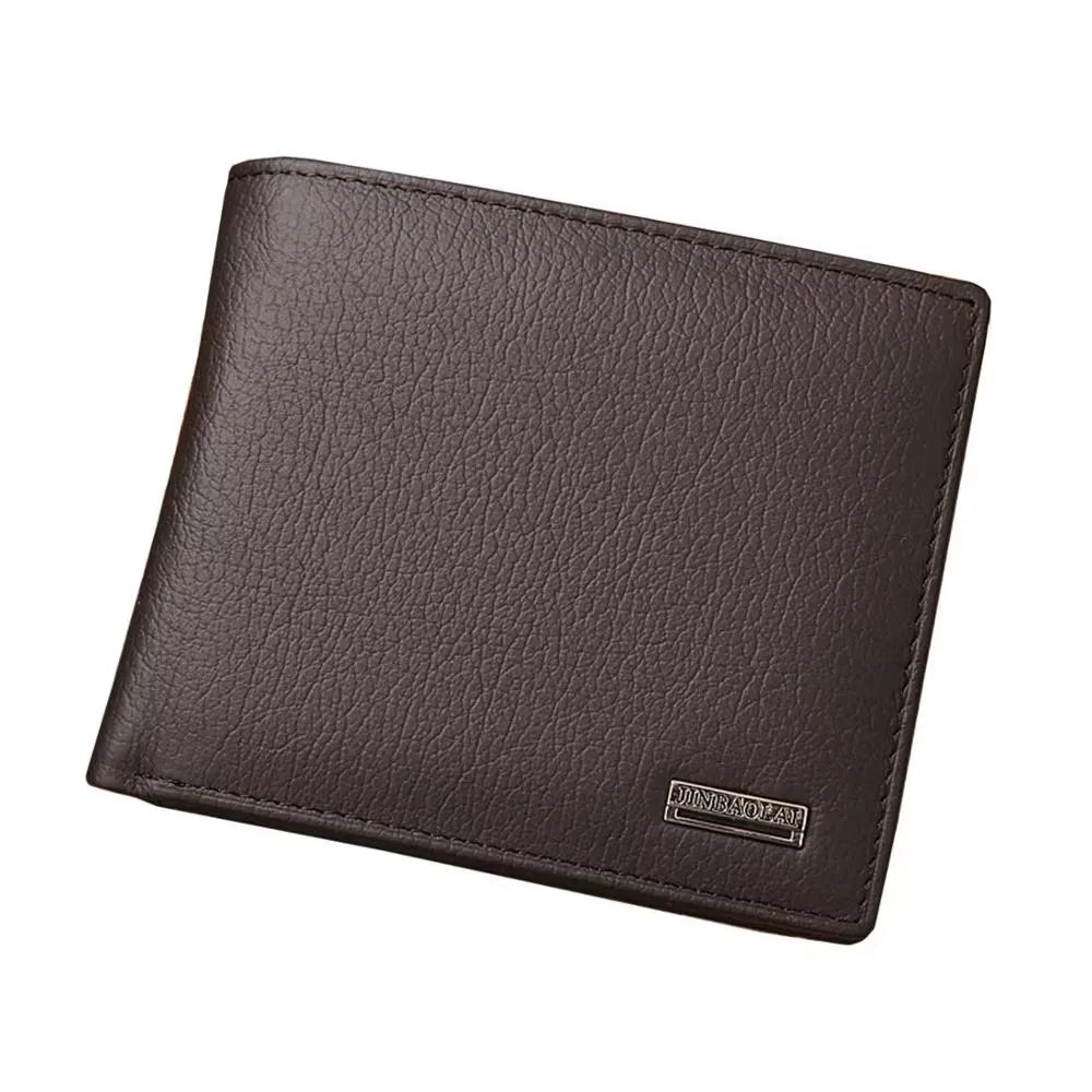 Retro Genuine Leather Men's Short Wallet with Name Engraving Card Holder Simple Zipper Coin Pocket Money Clip Male Purses