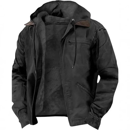 2025Bestselling European and American Men's Jackets: Hooded Casual Jackets in Multiple Colors and Sizes, Retro Outerwear for Men