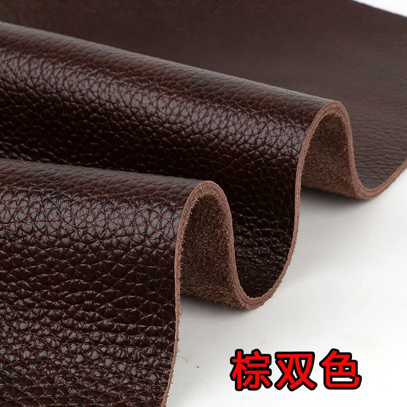 4mm thick cowhide top layer  reddish-brown leather fabric genuine leather table mat sofa  mattress yellowish-brown cowhide