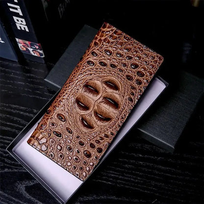 Men Wallets Business Long Crocodile Fashion Thin Short Wallet No Zipper 4 Color Pure Leather Card Wallets PJ194