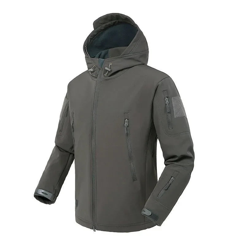 Outdoor Jackets Men Shark Skin Soft Shell Tactical Waterproof Windbreaker Combat Jacket Mens Hooded Bomber Coats