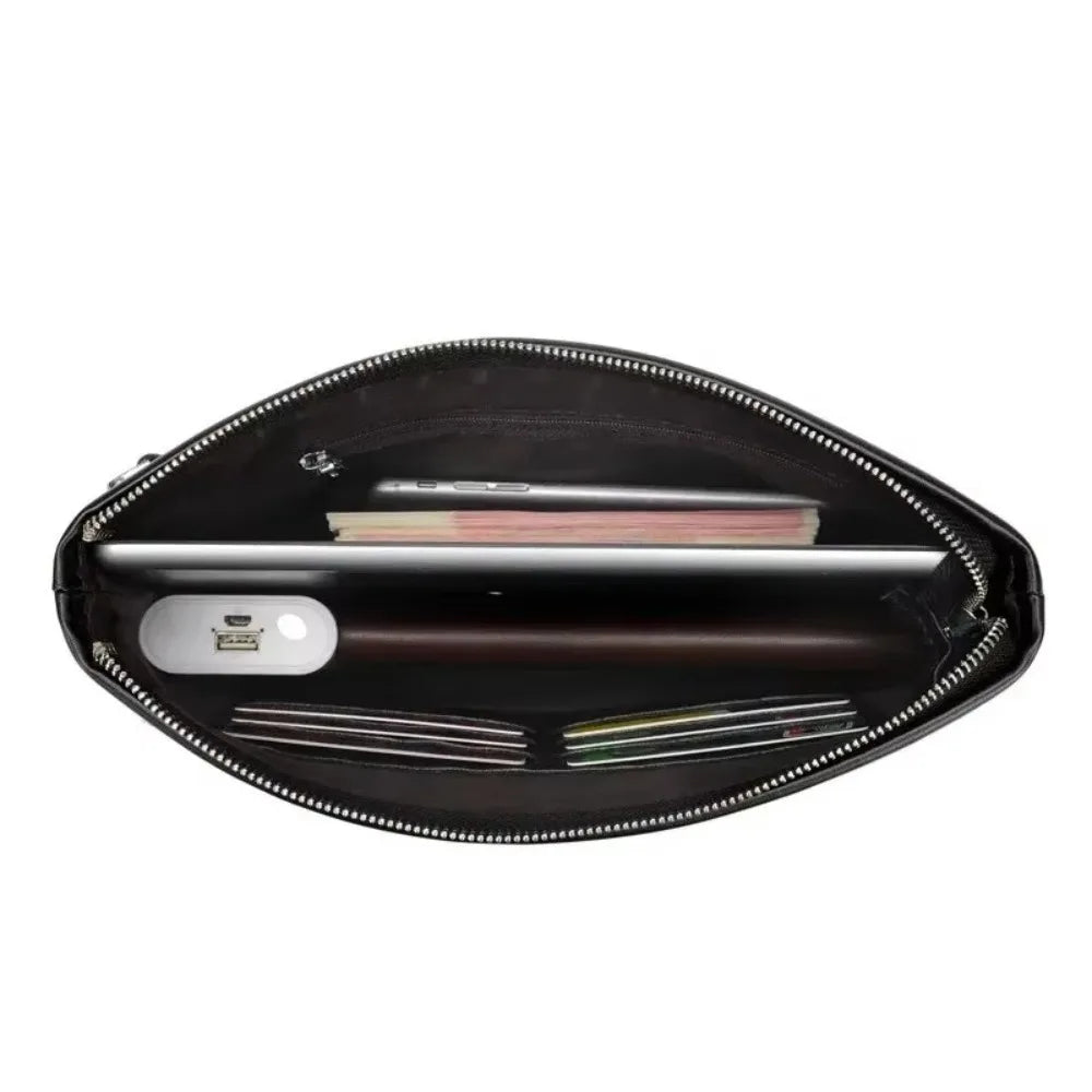 Fashion Leather Clutch Bag Large Capacity Portable Card Holder Handbag Multi-card Coin Purse Money Bag For Men