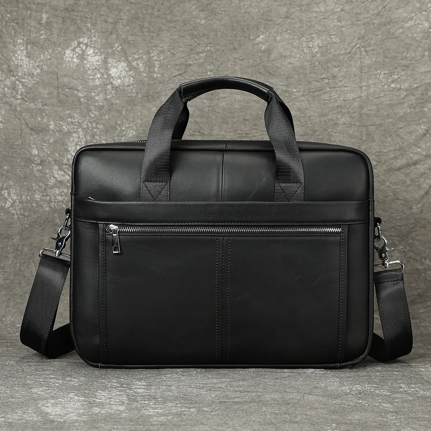 Men's Fashionable Genuine Leather Business Briefcase with Large Capacity151-inch laptop handbag made of top-grade cowhide