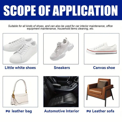 White Shoe Cleaner Paste - Multi-Purpose Whitening & Stain Remover for Faux Leather, Shoes, Bags & Car Interior