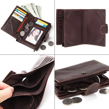  Fashion Luxury Genuine Leather Wallet For Men Multifunction Card Id Holder Coin Short Wallets Unsiex Purse portefeuilles homm