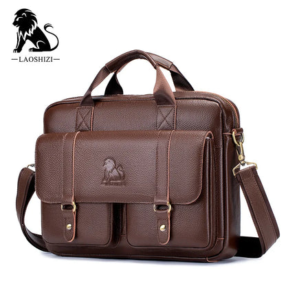 New 100% genuine leather Men's briefcase laptop bag large capacity business handbag casual shoulder crossbody bags messenger bag