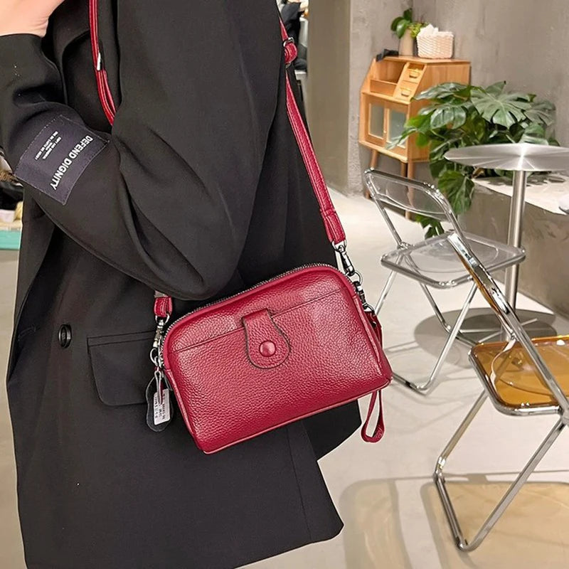 Women Genuine Leather Shoulder Bag New Casual Female  Small Crossbody Bags For Women Bag Cell Phone Bag Day Clutches