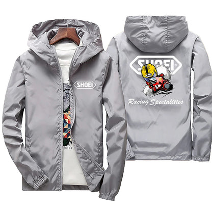 2025 New high-quality men's windproof jacket, large waterproof jacket with mountain and bicycle hood, for spring and autumn