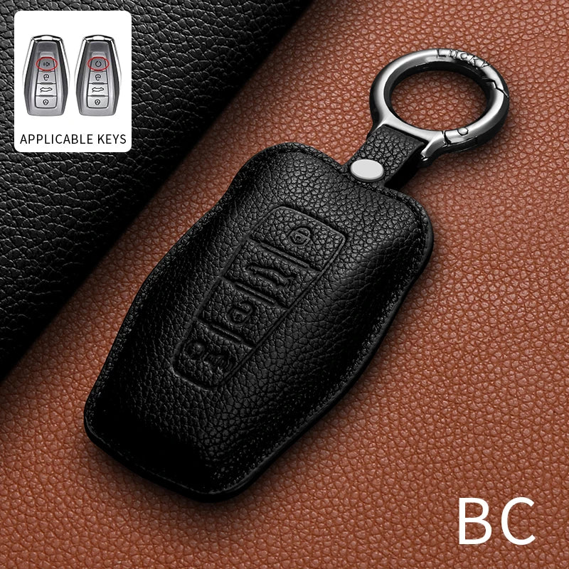 Leather Car Remote Key Case Accessories For Geely Emgrand 7 GX3 Atlas GS NL3 Gili EX7 GT Monjaro Boyue L PREFACE HAOYUE L ICON