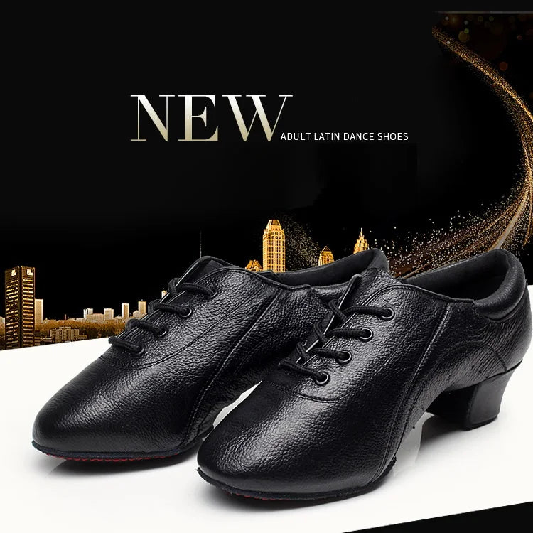 Leather Sports Shoes Perform Latin Dance Shoes For Men Bottom Female Ballroom Dancing Shoes Children Adult Ventilation Sneakers