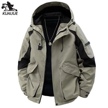 Jacket Mens Spring Autumn New Men Jacket Printing Hooded Jackets Casual Coat Men's Business Coats Size M-3XL 4XL 5XL HB-J8155