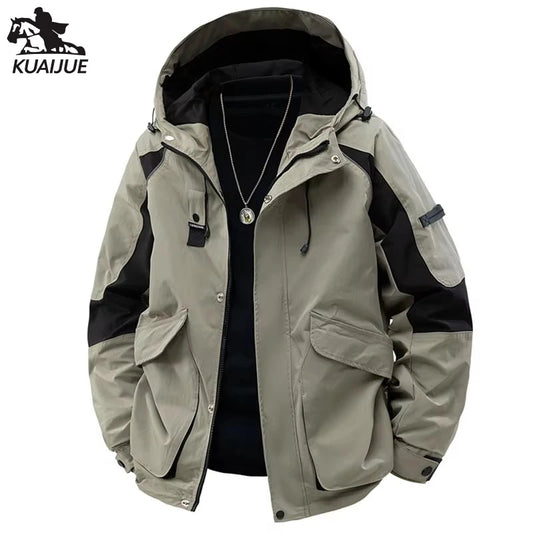 Jacket Mens Spring Autumn New Men Jacket Printing Hooded Jackets Casual Coat Men's Business Coats Size M-3XL 4XL 5XL HB-J8155