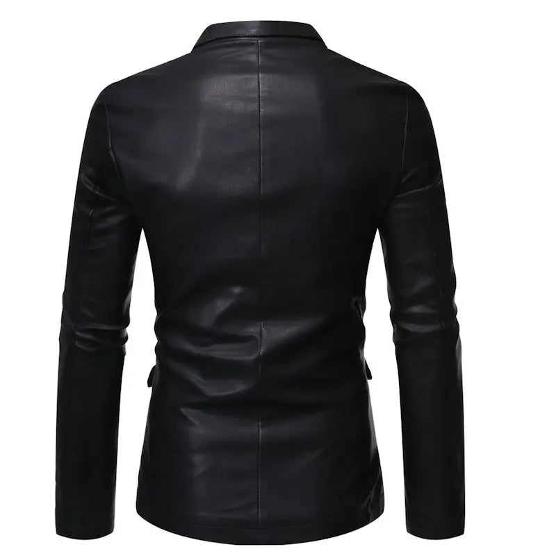 Men's Leather Jacket Autumn and Winter New Cross-border Motorcycle Jacket Slim Small Suit Men's PU Leather Jacket Suit
