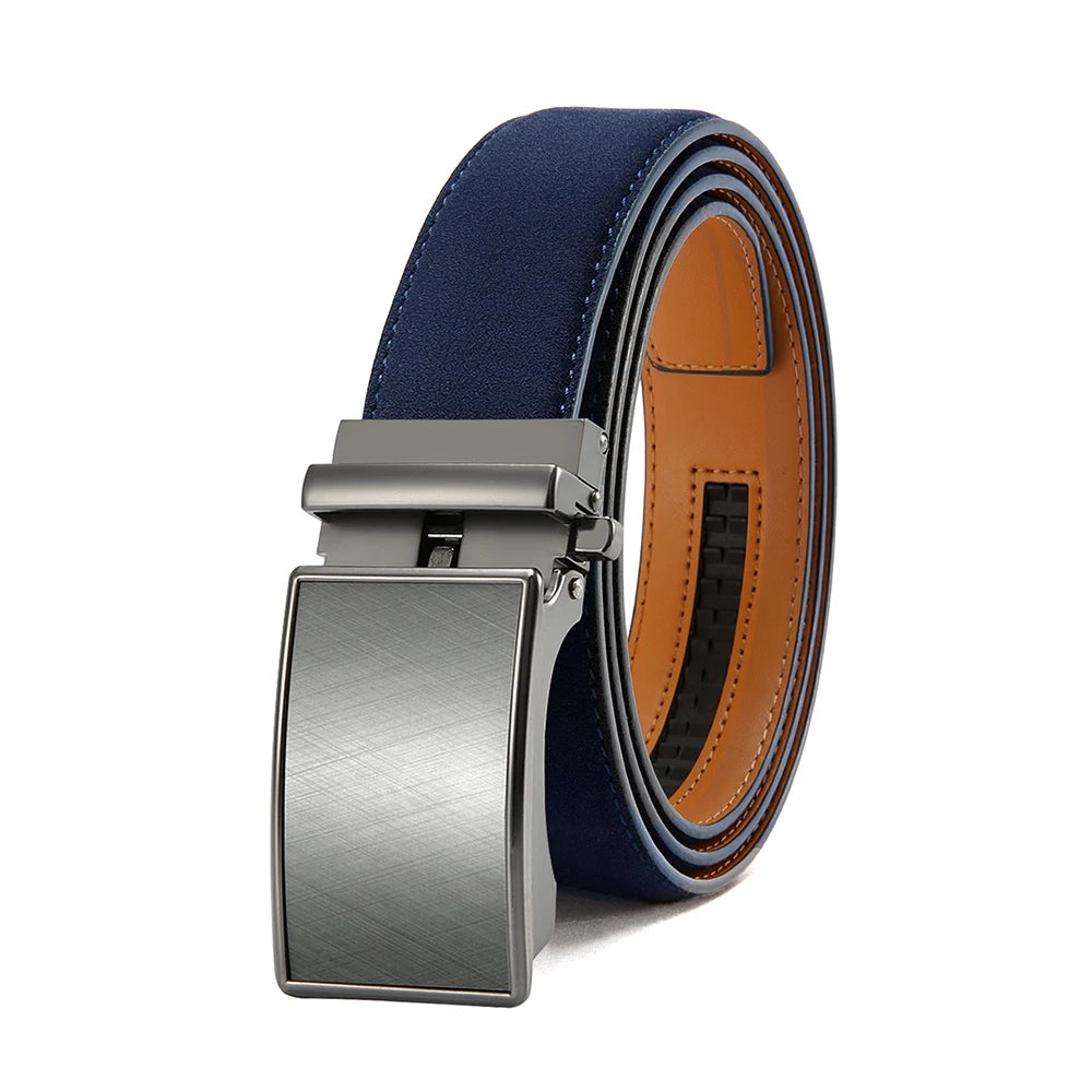 Leather belt men High Quality PU Leather Belts, Automatic Buckle Belt, Adjustable No Hole Belt Jeans Belt for Men