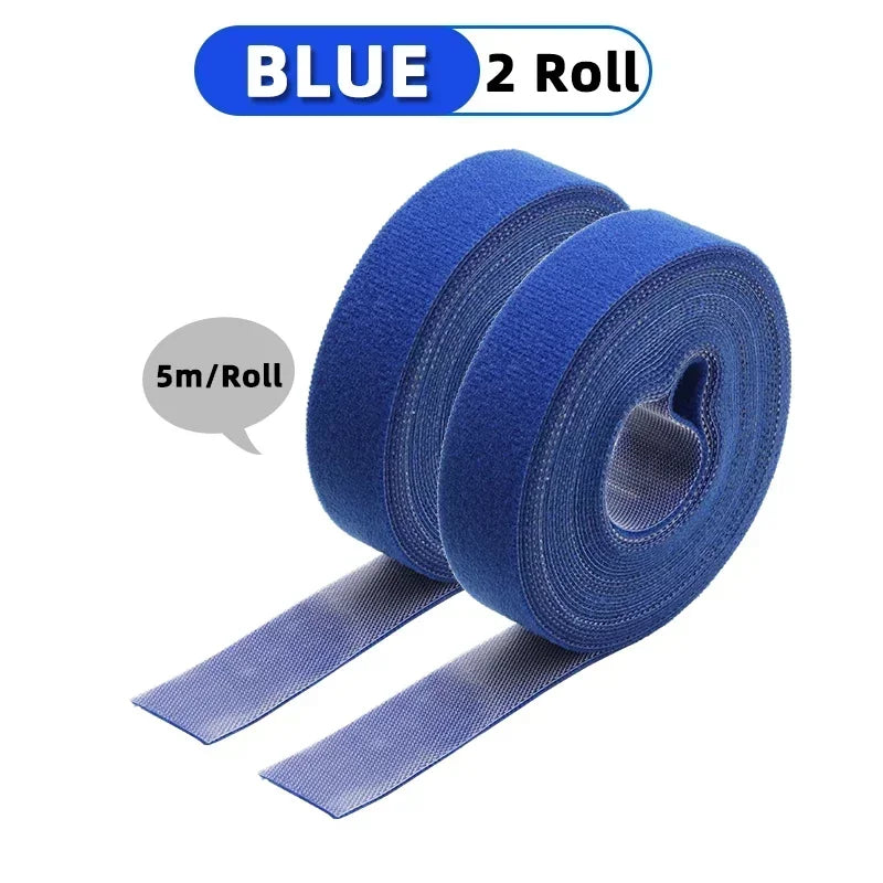 5m/roll Cable Ties Reusable Loop Bundle Self Adhesive Fastener Clip Wire Holder Management DIY Accessories Nylon Strap Organizer