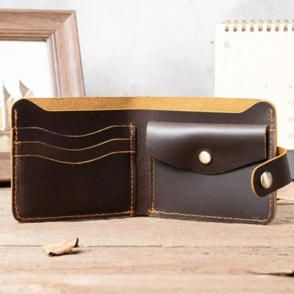 100%Genuine Leather Men's Wallets with Coin Pocket Vintage Male Short Purse Function Men Wallets with Card Holders