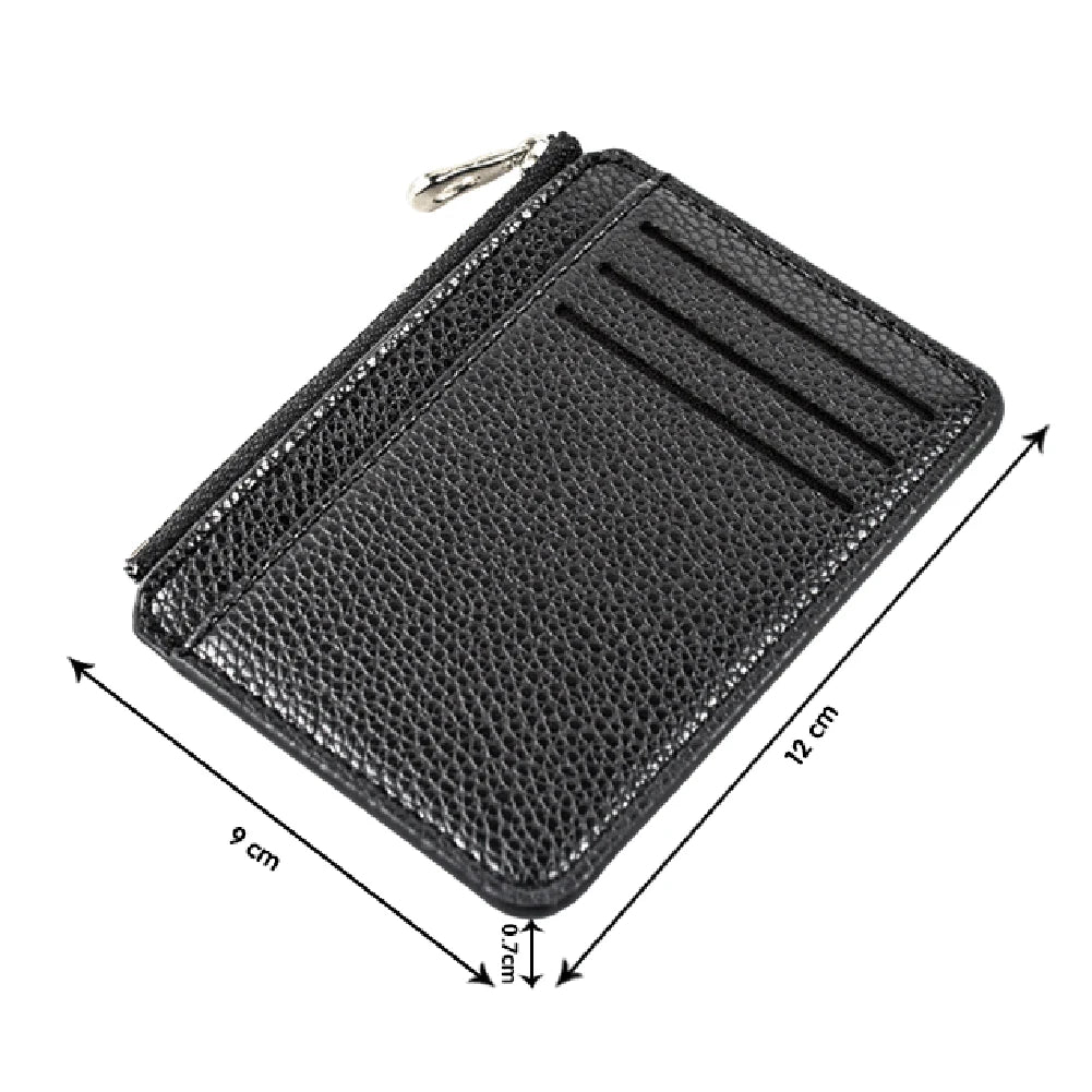 Men's Slim PU Leather Wallet Male Card Holder Mini Zipper Coin Purse Luxury Brand Designer Small Minimalist Wallet for Men