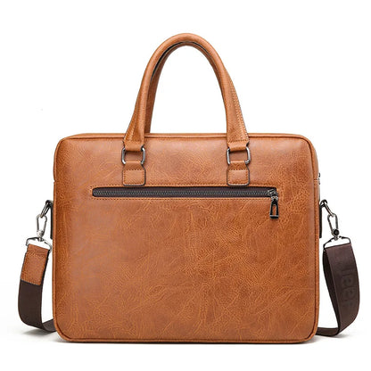 Luxury Brand Man Business Briefcase Bag PU Leather Messenger Shoulder Bag Men Office Lunch Bags For Laptop A4 File Male Handbags