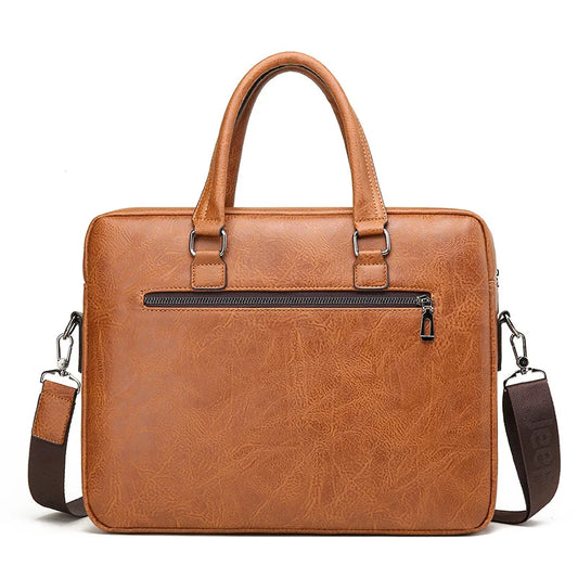 Luxury Brand Man Business Briefcase Bag PU Leather Messenger Shoulder Bag Men Office Lunch Bags For Laptop A4 File Male Handbags