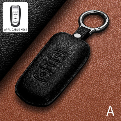 Leather Car Remote Key Case Accessories For Geely Emgrand 7 GX3 Atlas GS NL3 Gili EX7 GT Monjaro Boyue L PREFACE HAOYUE L ICON