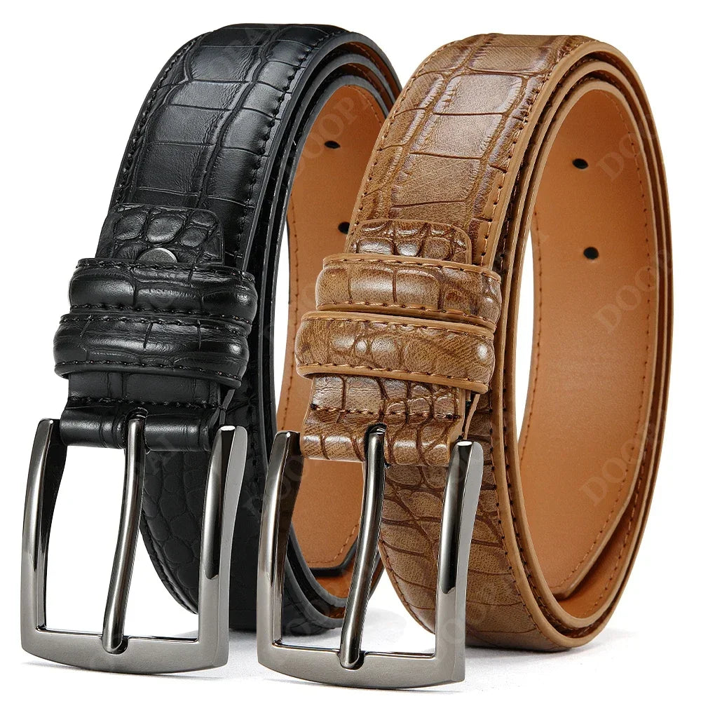Famous Brand Business Belt Men Top Quality PU Luxury Leather Waist Strap Black Male Automatic Buckle Jeans Belts for Men