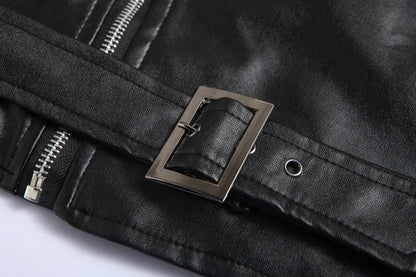 2024 Mens Fashion Leather Jacket Slim Fit Stand Collar PU Jacket Male Anti-wind Motorcycle Lapel Diagonal Zipper Punk Jackets