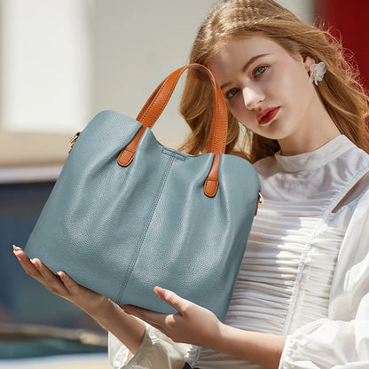 Women's Bag 100% Genuine Leather Luxury Designer Shoulder Bag Soft Cowhide Handbags Large Capacity Crossbody Bags for Women