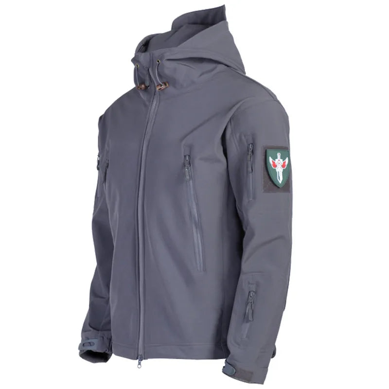 Outdoor Jackets Men Shark Skin Soft Shell Tactical Waterproof Windbreaker Combat Jacket Mens Hooded Bomber Coats