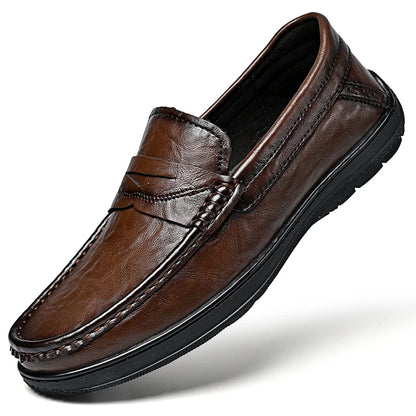 High-quality leather men's loafers spring and autumn new formal business shoes fashion casual shoes non-slip driving shoes