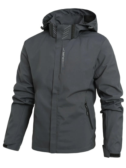 Men's Waterproof Rain Jacket Lightweight Outer Hooded Outdoor Raincoat Hiking Windproof Jacket Climbing Outdoor Jackets