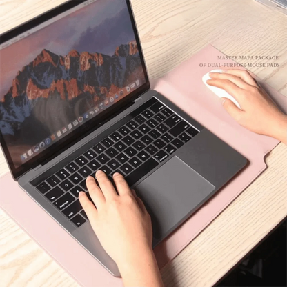 PU Leather 14 Inch Laptop Sleeve Bag Waterproof Adjustable Laptop Sleeve Case Ultra-thin Stain-resistant Laptop Stand Office