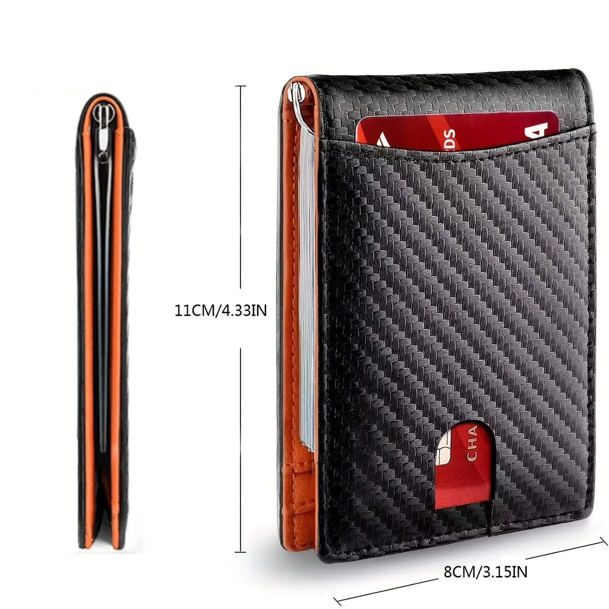 Slim Wallets for Men - Leather Money Clip Mens Wallet - RFID Blocking Front Pocket Bifold Wallet - Minimalist Credit Card Holder