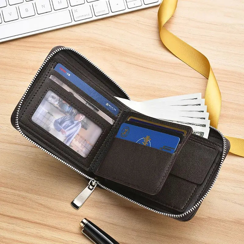 WERLLANDS PU Leather Short Wallet Slim Portable Business Purse Card Holder For Men