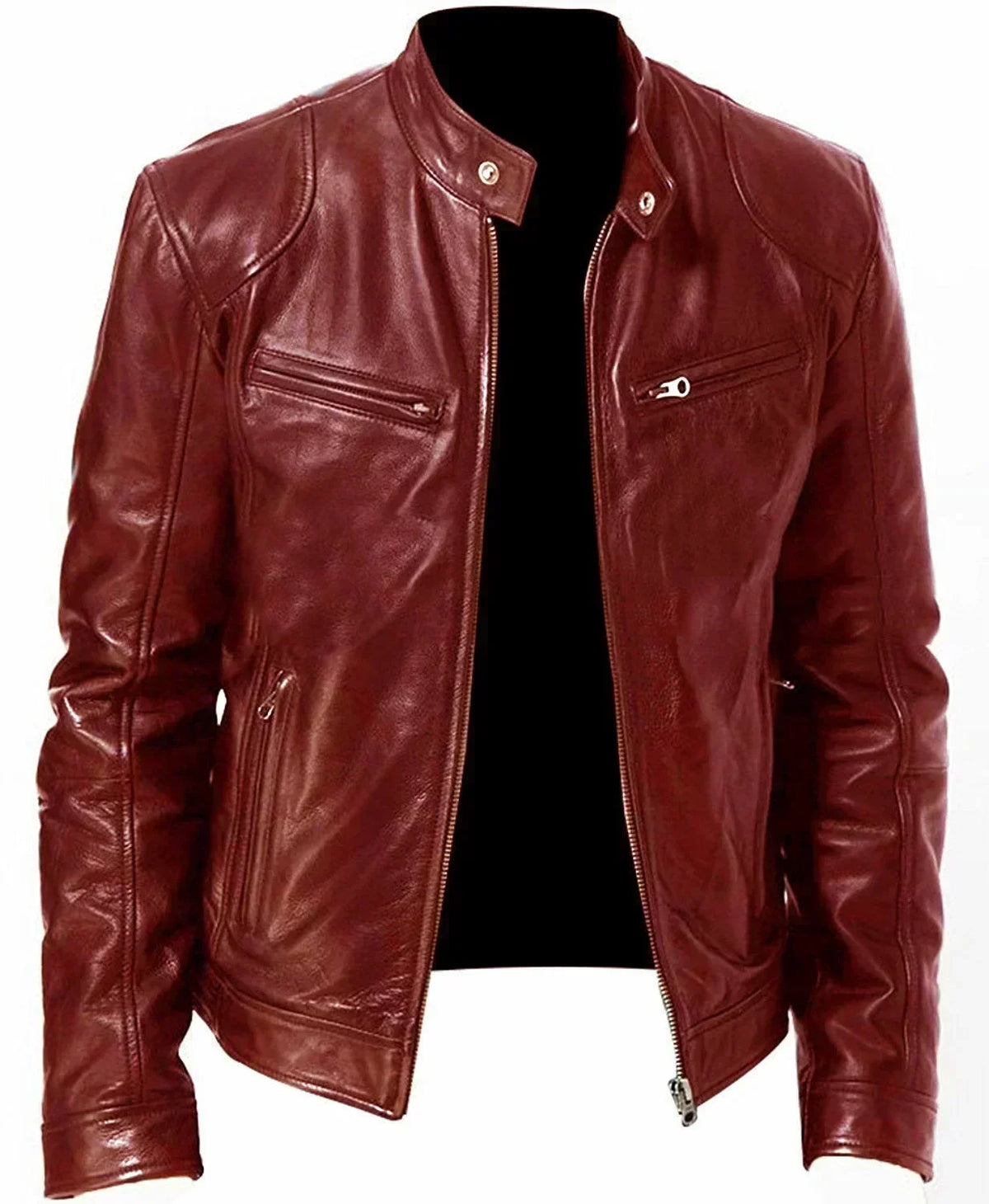 2026 Leather Motorcycle Jacket Men Stand Collar Casual Slim Short-Coat PU Jacket Autumn Winter Windproof Leather Coat Blazer Men